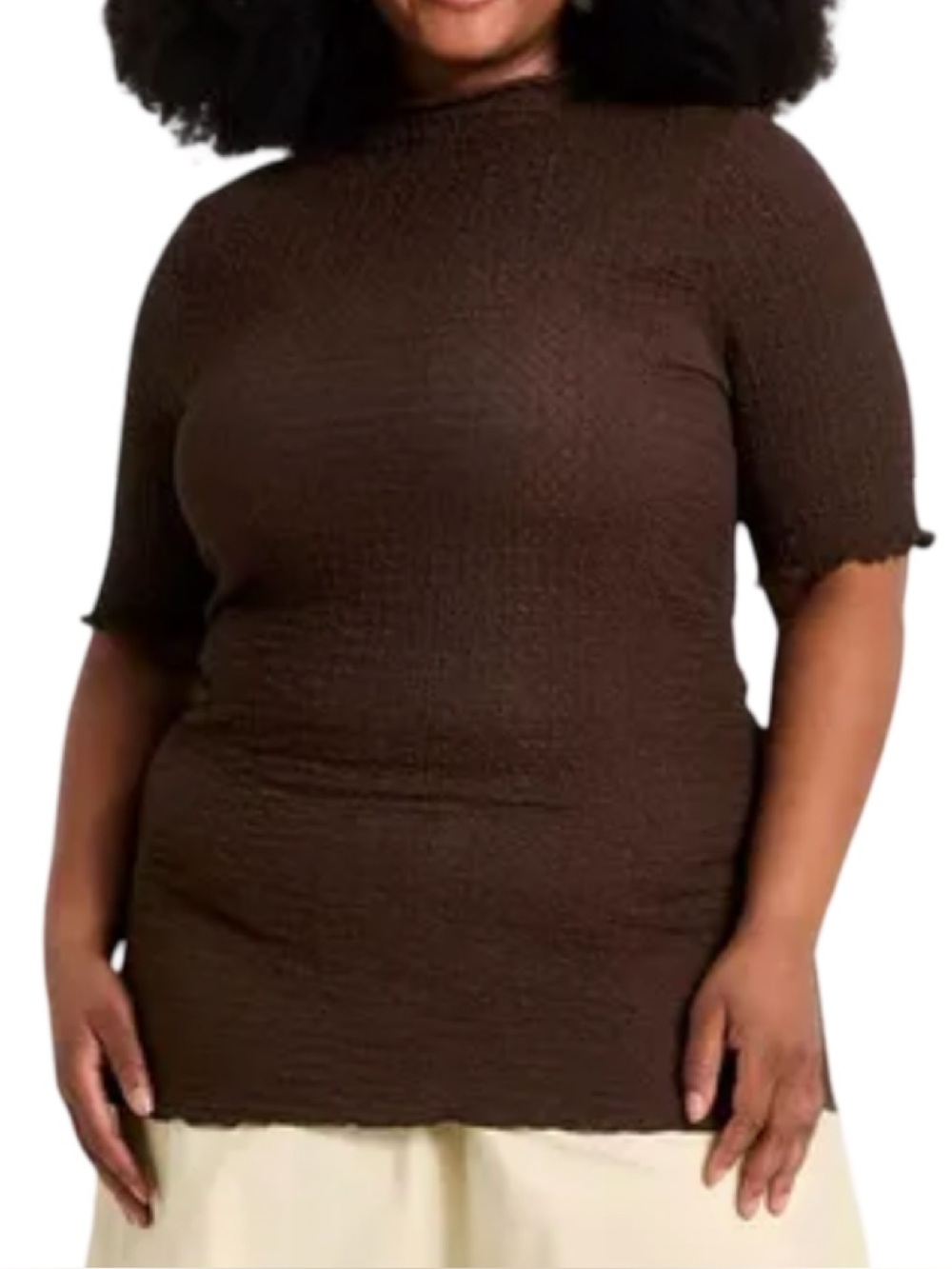 A New Day Women's Short Sleeve Mock Neck Textured Top